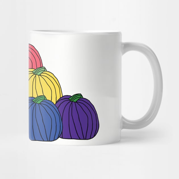 Rainbow Colored Pumpkin Pile by ellenhenryart